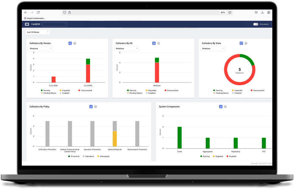 FortiEDR endpoint protection and response interface